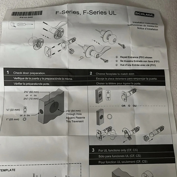 Schlage F10 BWE 618 GSN Bowery Passage Knobset Greyson Rosette Polished Nickel - Picture 8 of 10